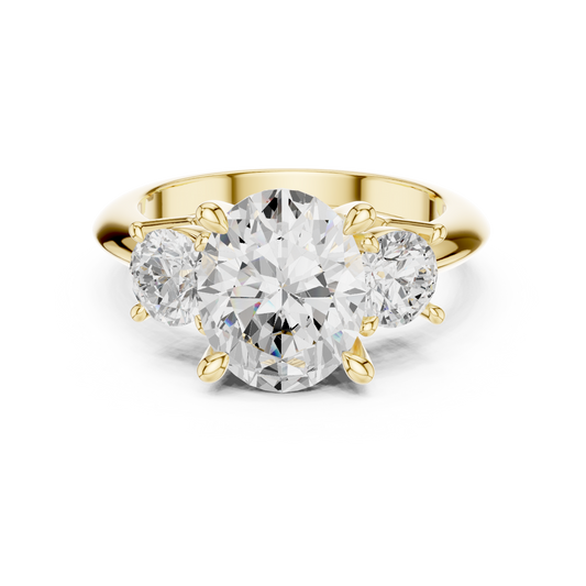 Classic Oval Diamond Trilogy Engagement Ring 3.4 CTW