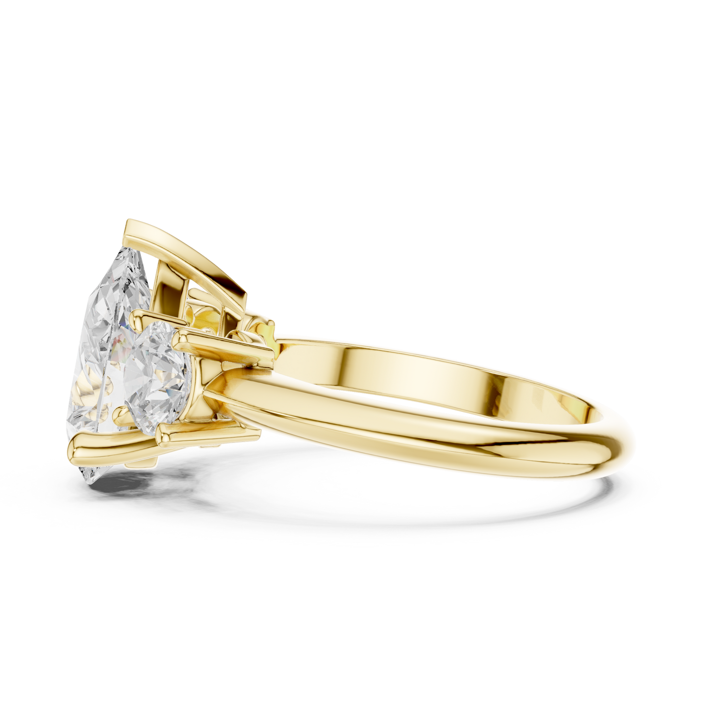 Classic Pear Diamond Trilogy Engagement Ring 3.4 CTW
