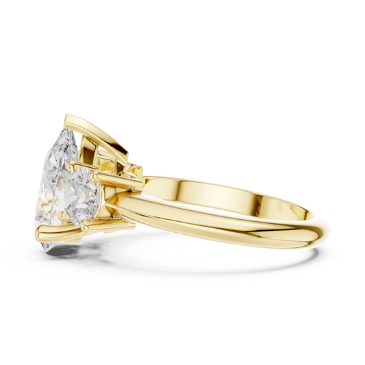 Classic Pear Diamond Trilogy Engagement Ring 3.4 CTW