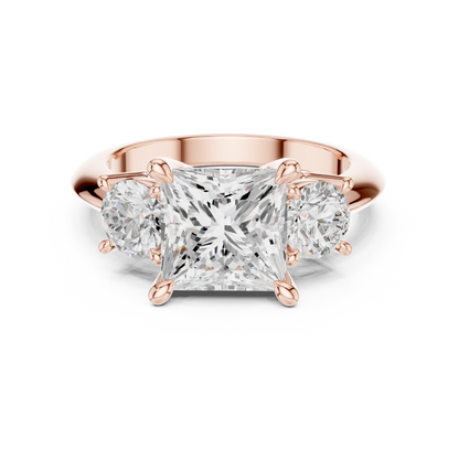 Classic Princess Diamond Trilogy Engagement Ring 3.4 CTW