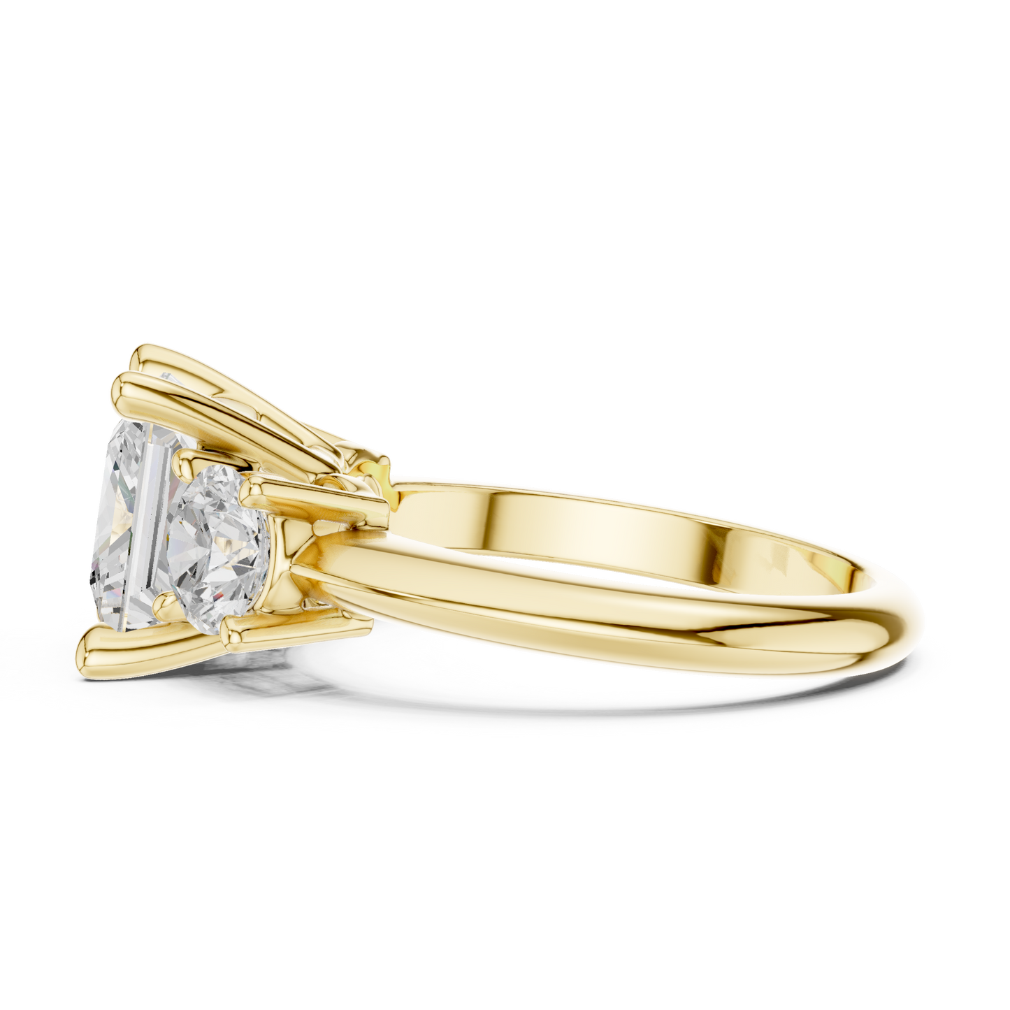 Classic Princess Diamond Trilogy Engagement Ring 3.4 CTW