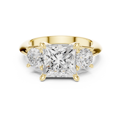 Classic Princess Diamond Trilogy Engagement Ring 3.4 CTW
