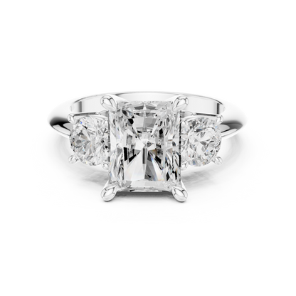 Classic Radiant Diamond Trilogy Engagement Ring 3.4 CTW