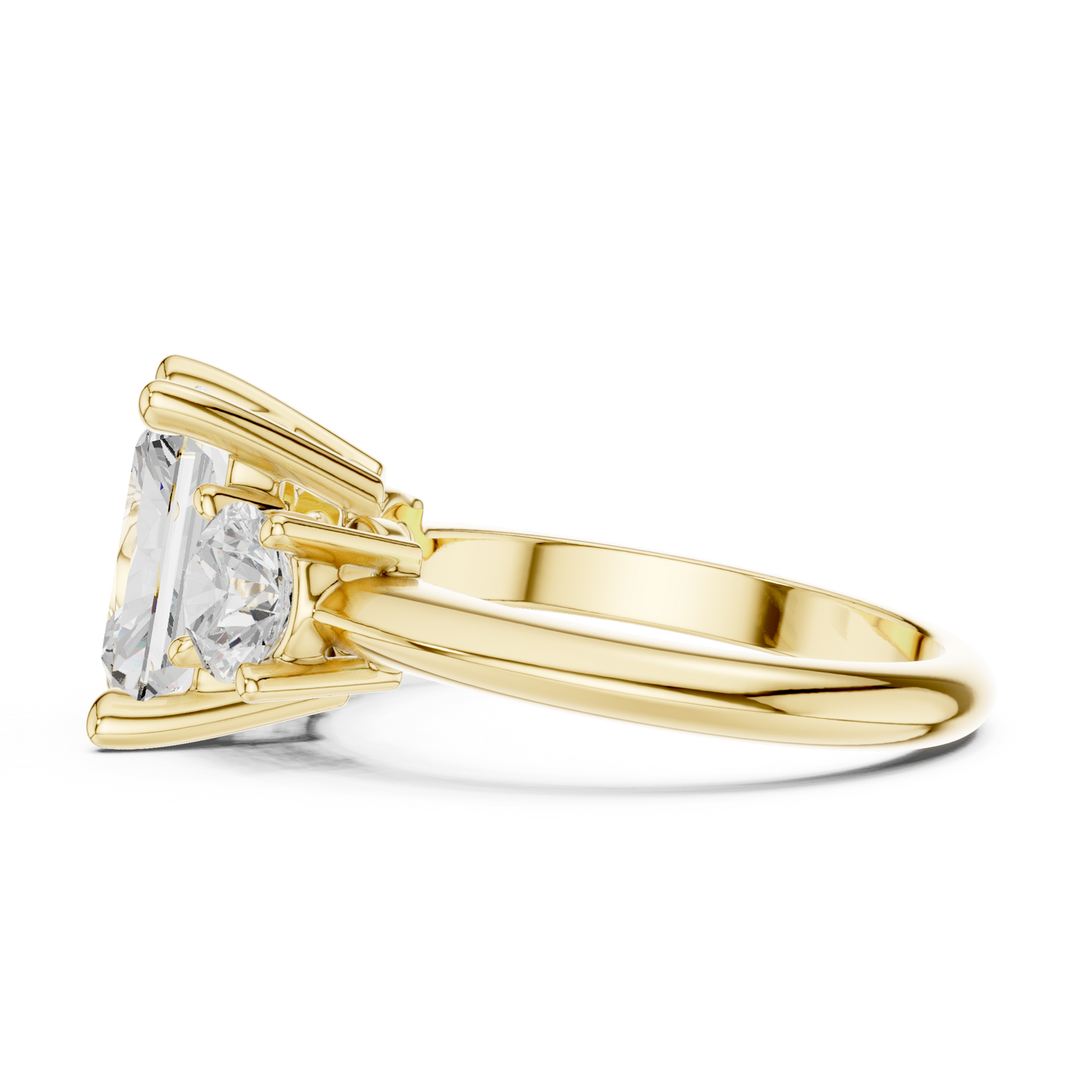 Classic Radiant Diamond Trilogy Engagement Ring 3.4 CTW