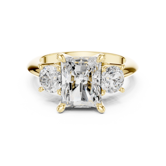 Classic Radiant Diamond Trilogy Engagement Ring 3.4 CTW