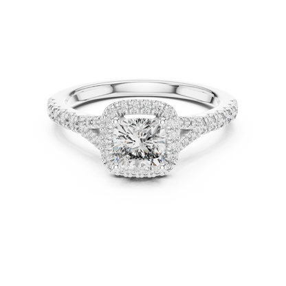 Cushion Cut Halo Engagement Ring 1.4 CTW