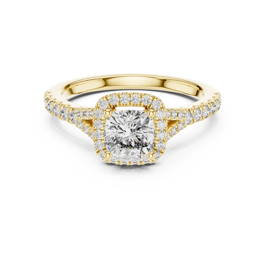 Cushion Cut Halo Engagement Ring 1.4 CTW