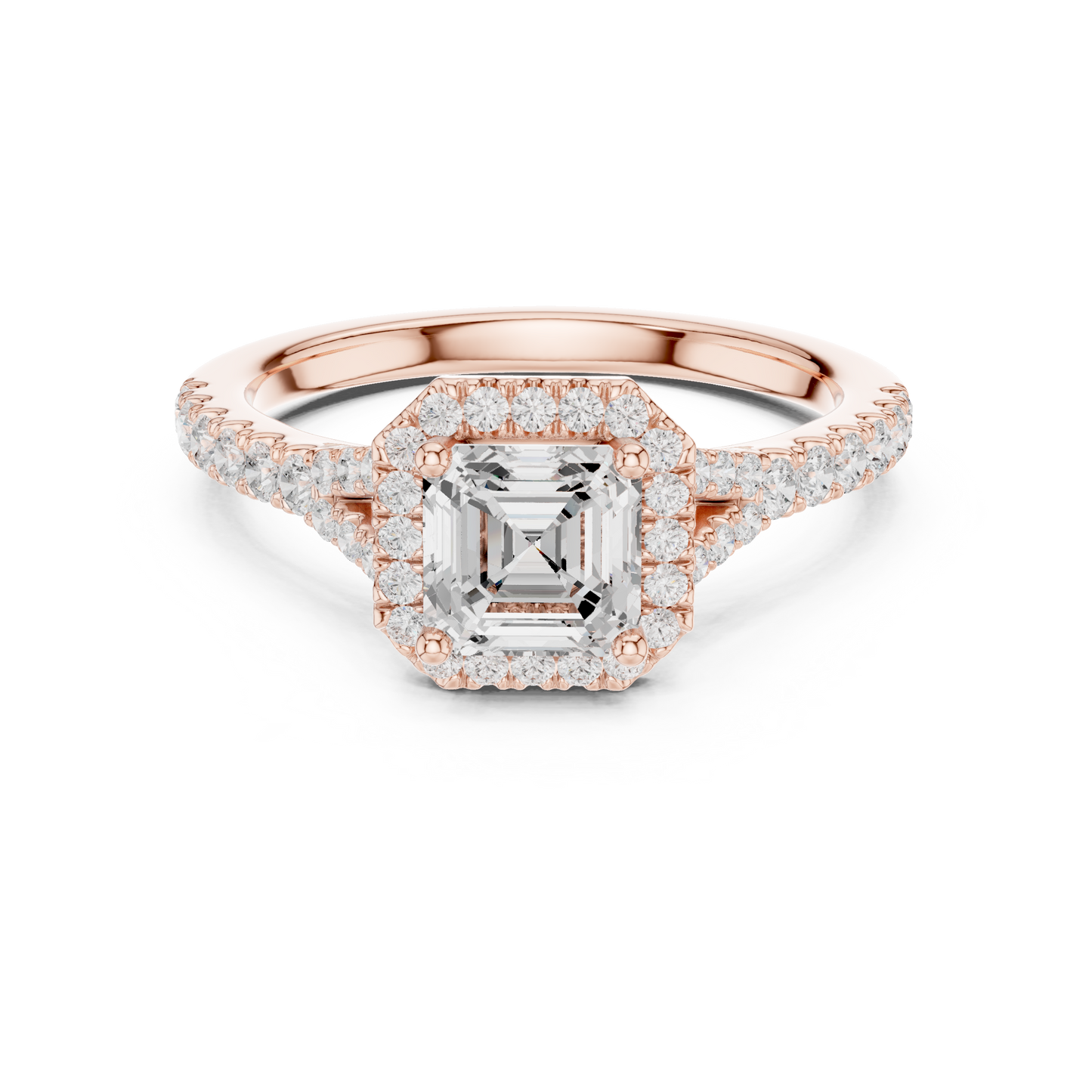 Asscher Cut Halo Engagement Ring 1.4 CTW
