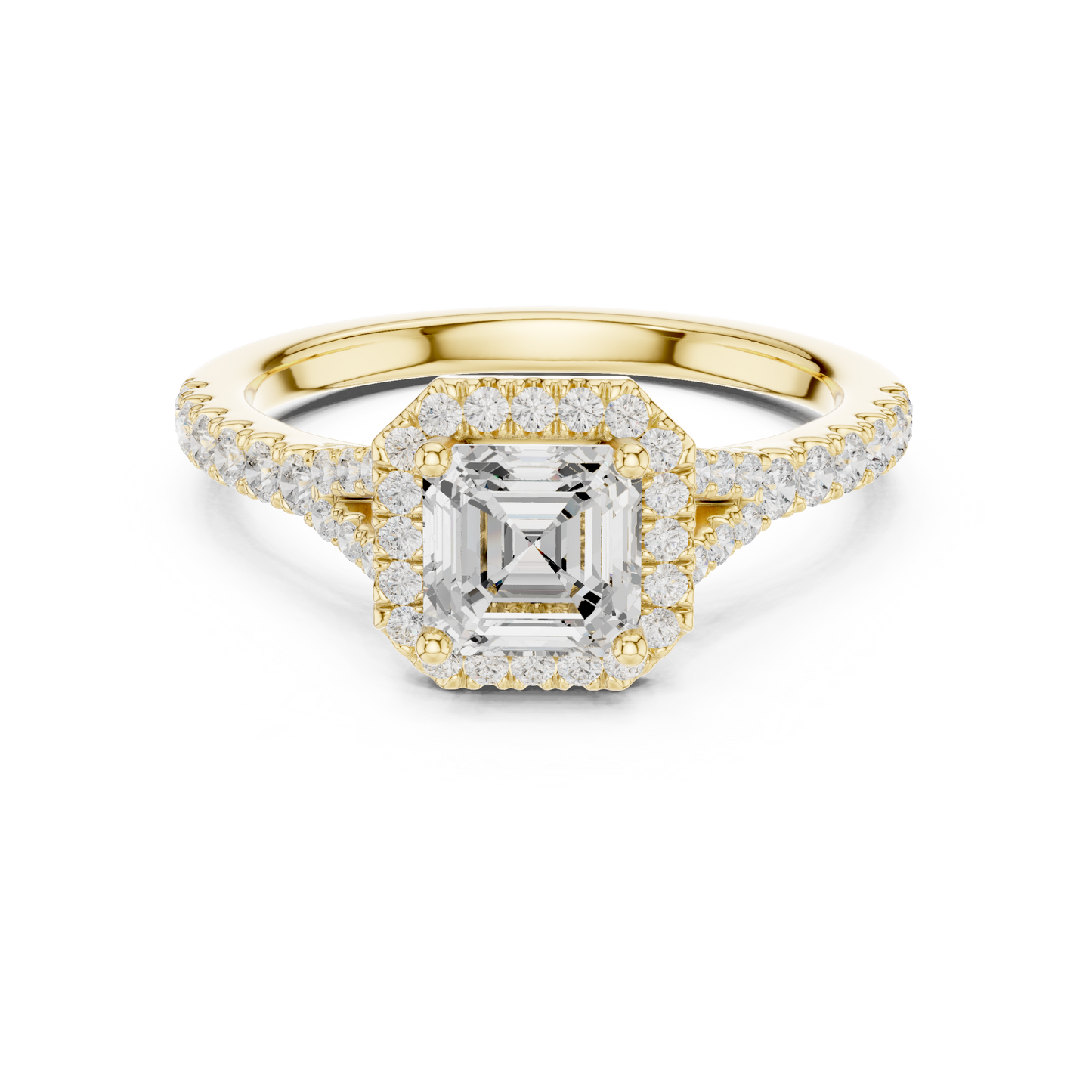 Asscher Cut Halo Engagement Ring 1.4 CTW
