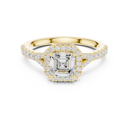 Asscher Cut Halo Engagement Ring 1.4 CTW