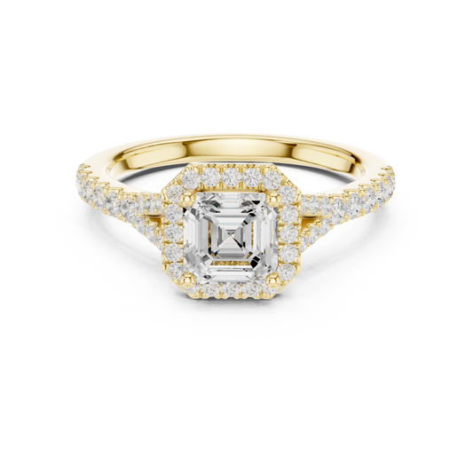 Asscher Cut Halo Engagement Ring 1.4 CTW