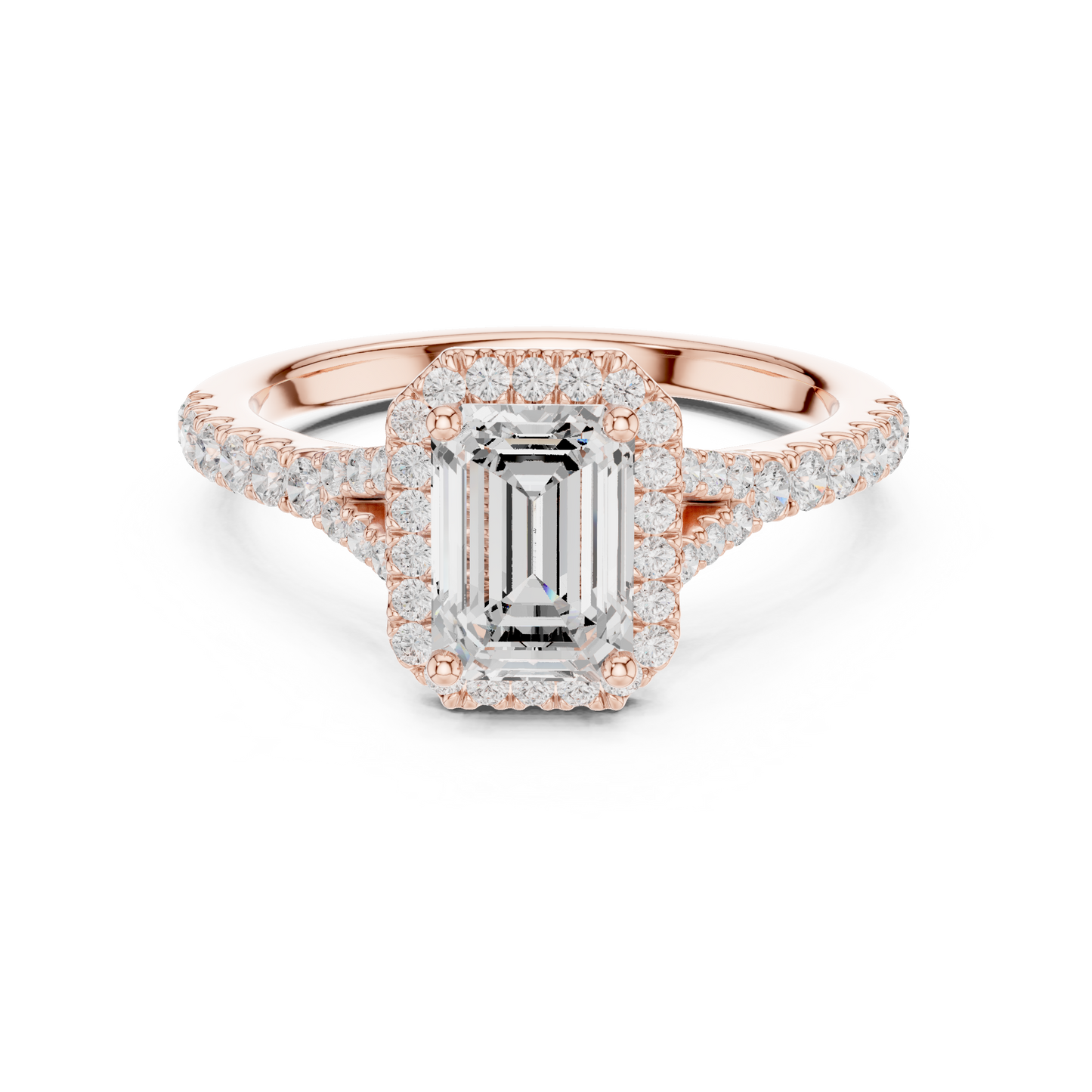 Emerald Cut Halo Engagement Ring 1.4 CTW
