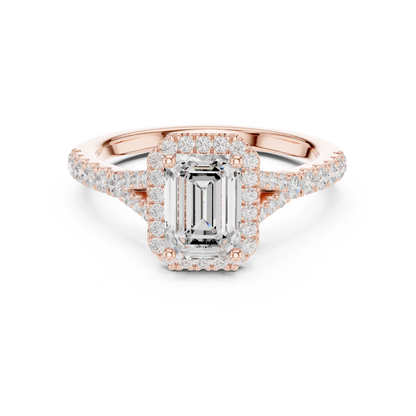 Emerald Cut Halo Engagement Ring 1.4 CTW