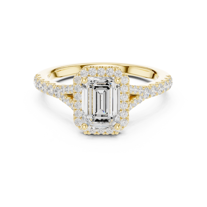 Emerald Cut Halo Engagement Ring 1.4 CTW