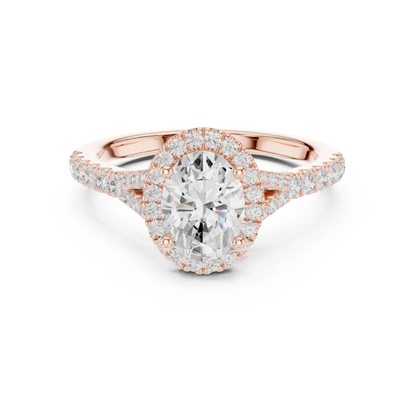 Oval Cut Halo Engagement Ring 1.4 CTW