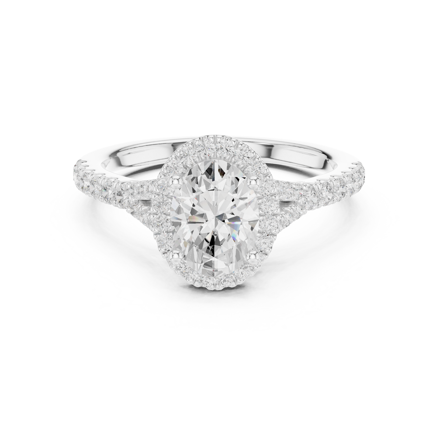 Oval Cut Halo Engagement Ring 1.4 CTW
