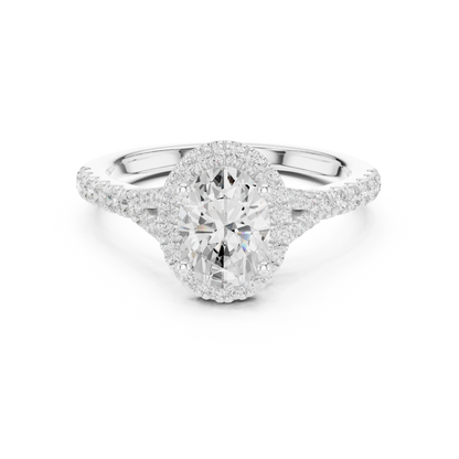 Oval Cut Halo Engagement Ring 1.4 CTW