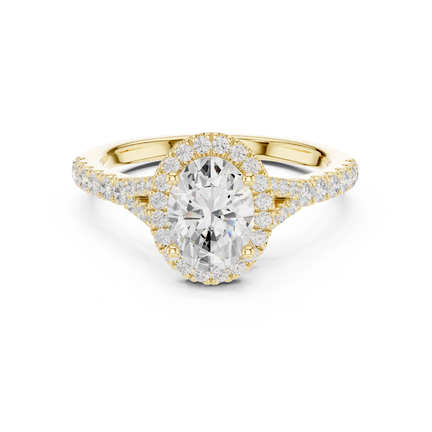 Oval Cut Halo Engagement Ring 1.4 CTW