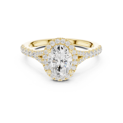 Oval Cut Halo Engagement Ring 1.4 CTW