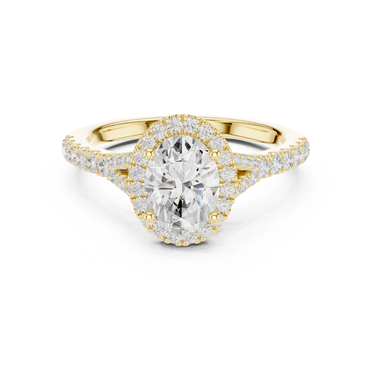 Oval Cut Halo Engagement Ring 1.4 CTW