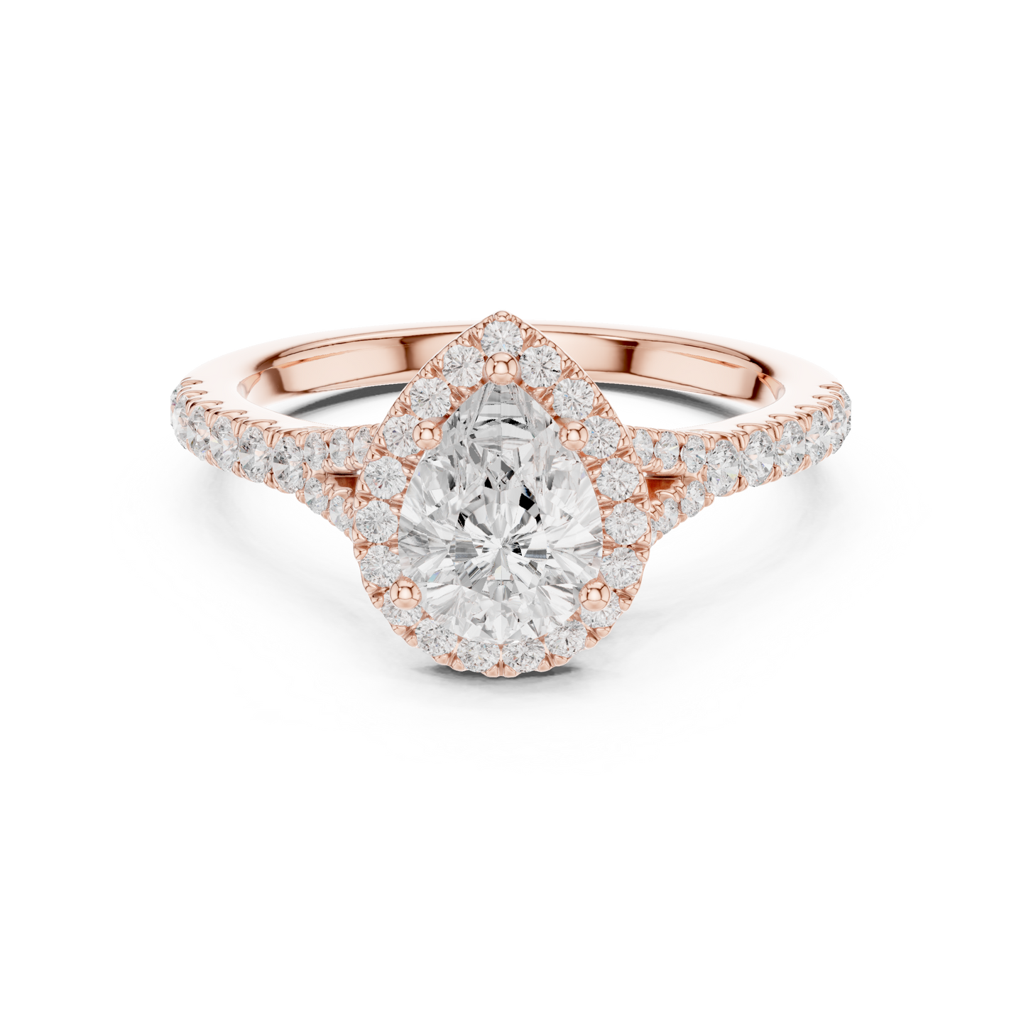 Pear Cut Halo Engagement Ring 1.4 CTW