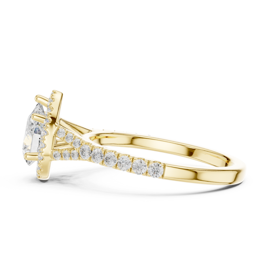 Pear Cut Halo Engagement Ring 1.4 CTW