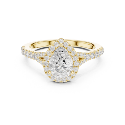 Pear Cut Halo Engagement Ring 1.4 CTW