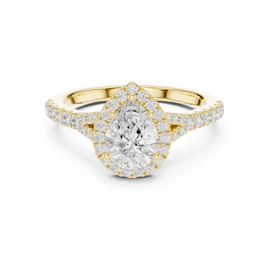 Pear Cut Halo Engagement Ring 1.4 CTW