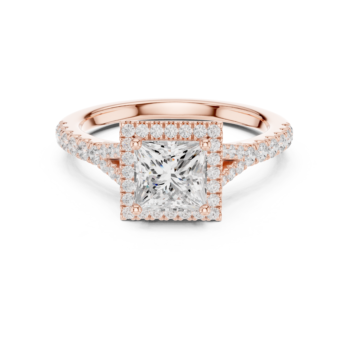 Princess Cut Halo Engagement Ring 1.4 CTW