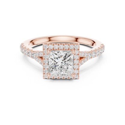 Princess Cut Halo Engagement Ring 1.4 CTW