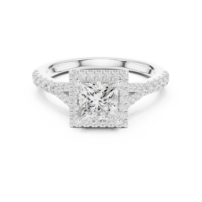 Princess Cut Halo Engagement Ring 1.4 CTW
