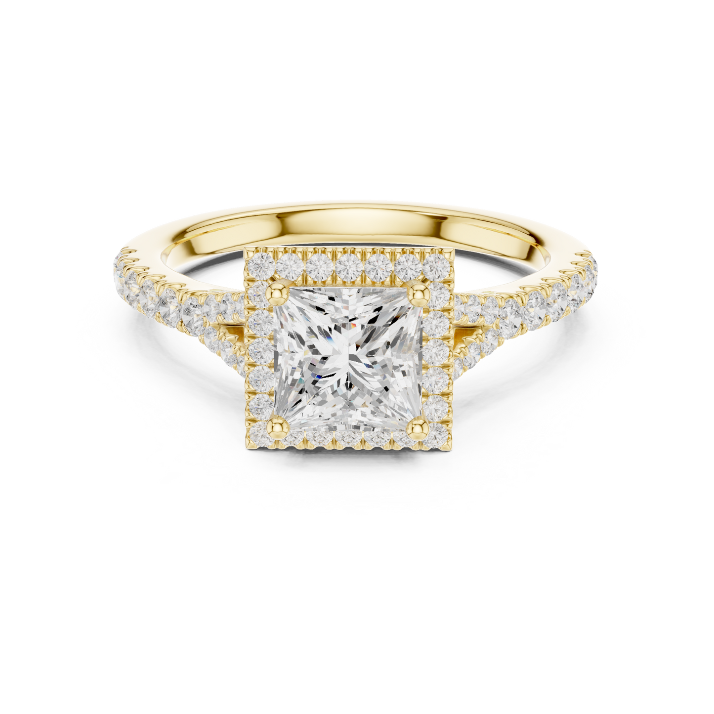 Princess Cut Halo Engagement Ring 1.4 CTW