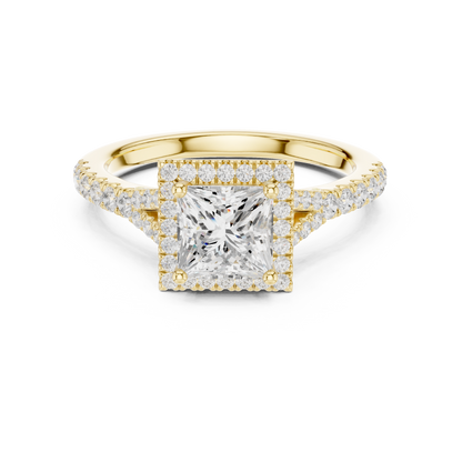 Princess Cut Halo Engagement Ring 1.4 CTW