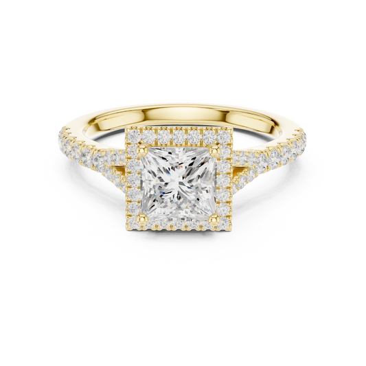 Princess Cut Halo Engagement Ring 1.4 CTW