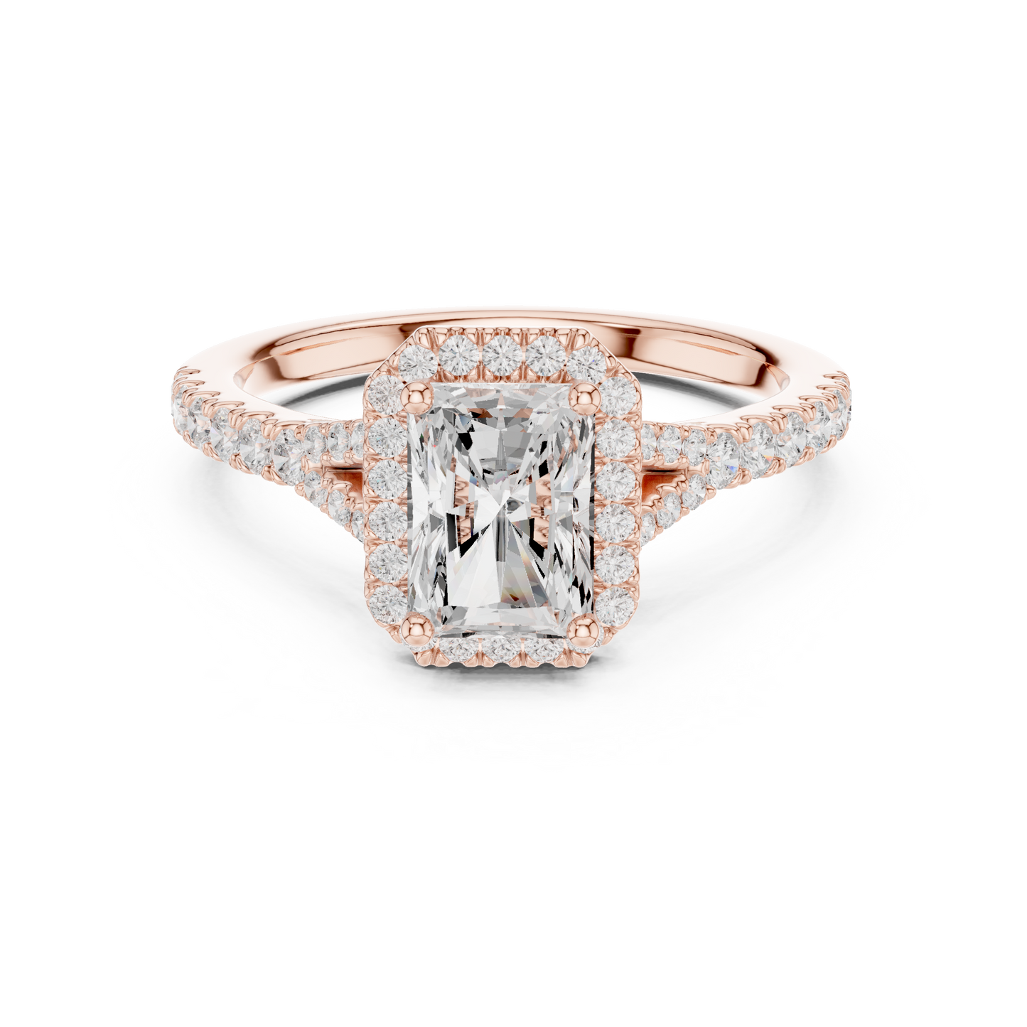 Radiant Cut Halo Engagement Ring 1.4 CTW