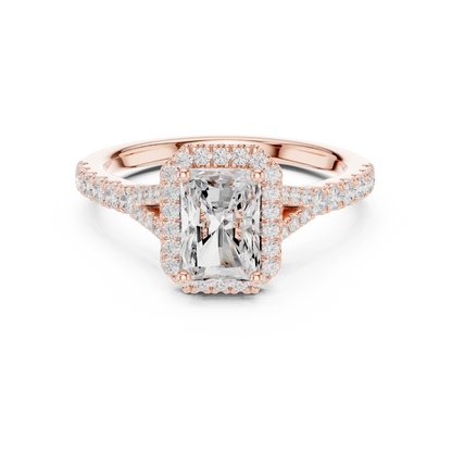 Radiant Cut Halo Engagement Ring 1.4 CTW