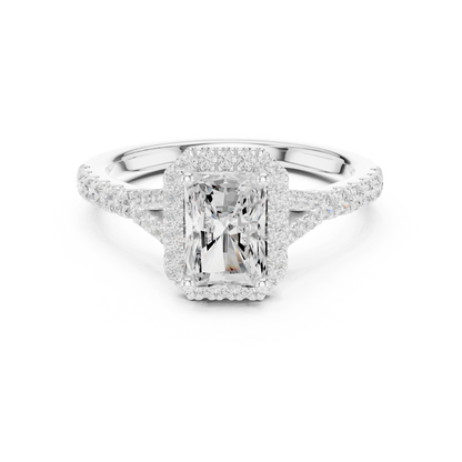 Radiant Cut Halo Engagement Ring 1.4 CTW