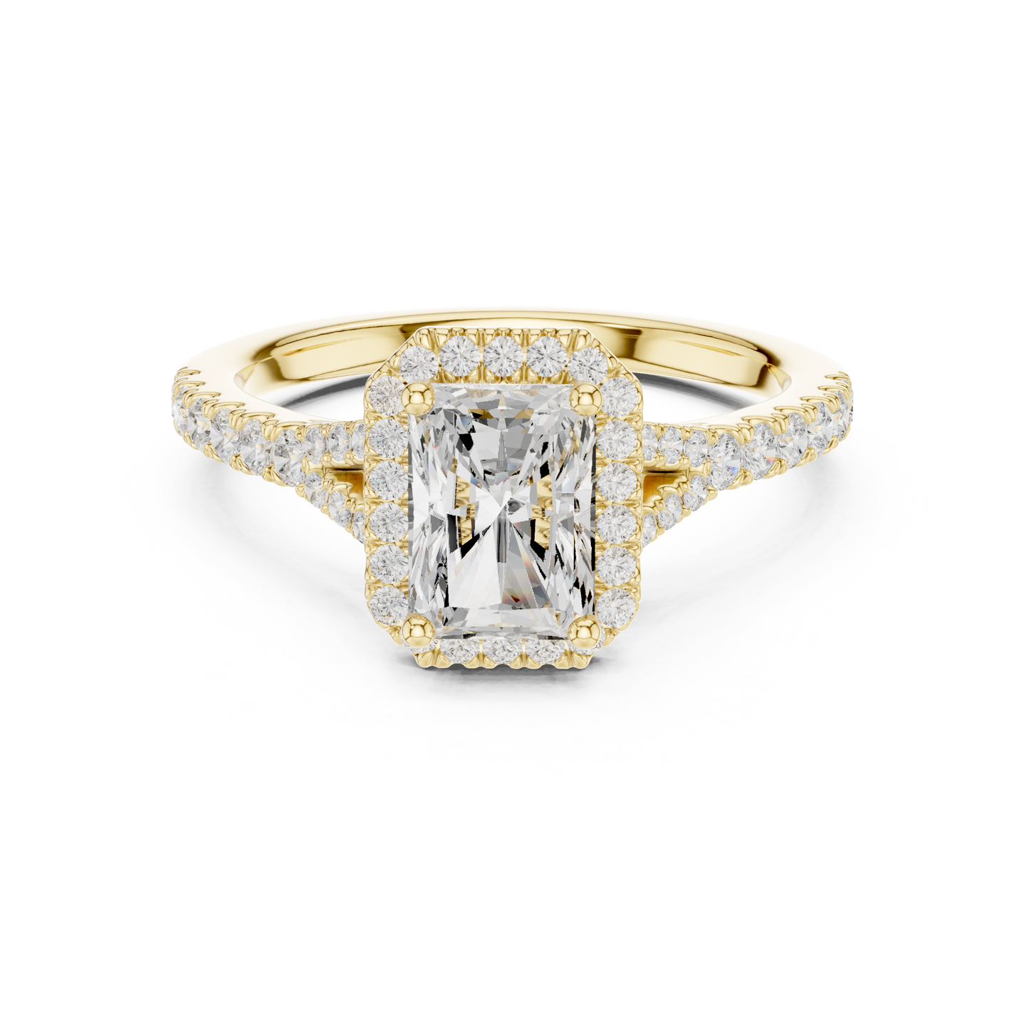 Radiant Cut Halo Engagement Ring 1.4 CTW