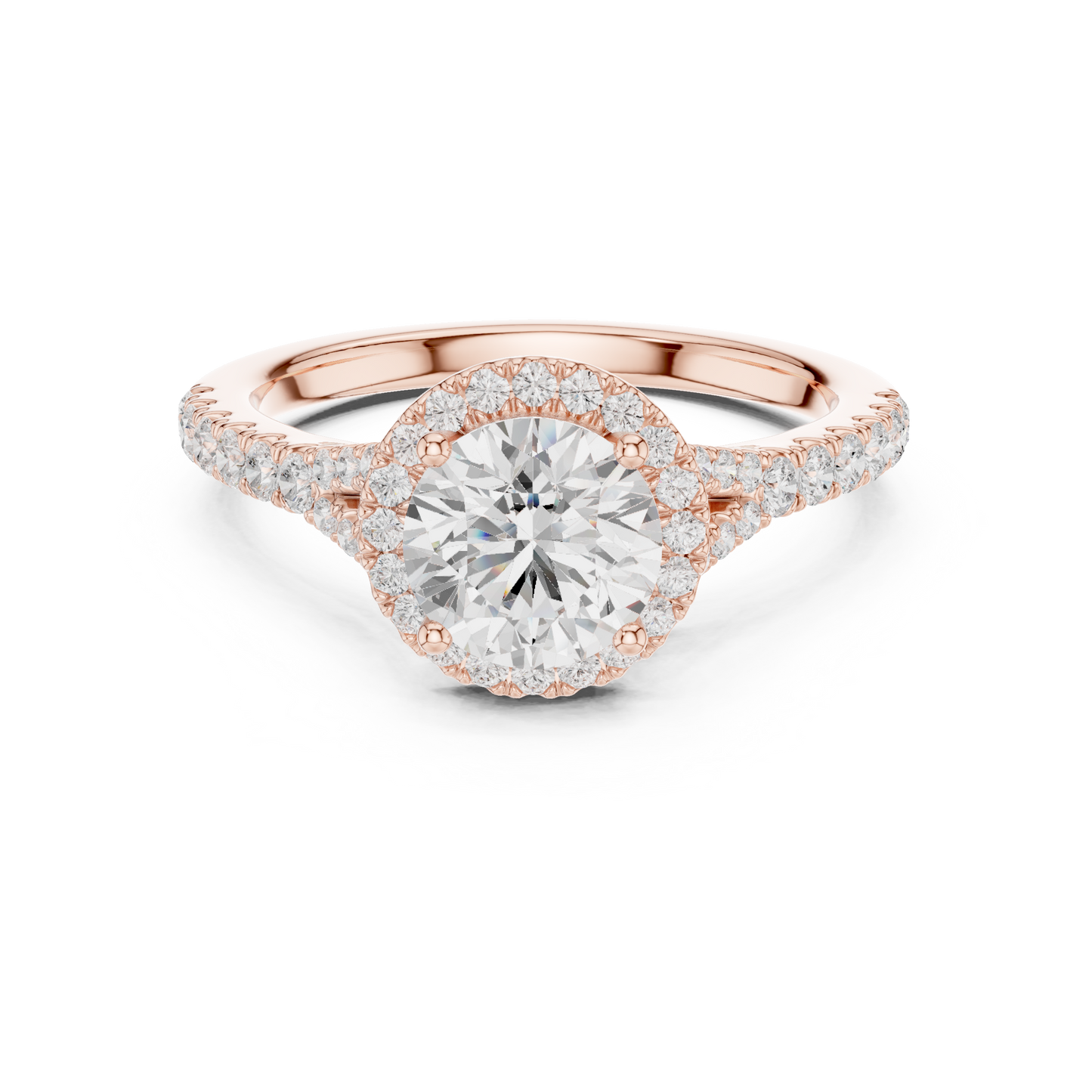 Round Cut Halo Engagement Ring 1.4 CTW