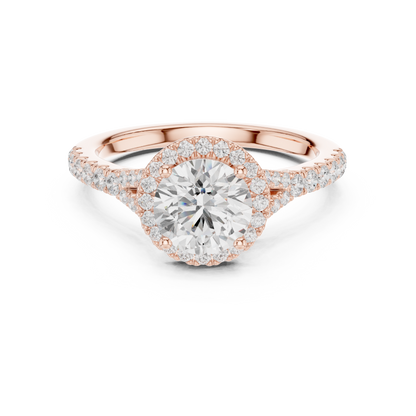 Round Cut Halo Engagement Ring 1.4 CTW