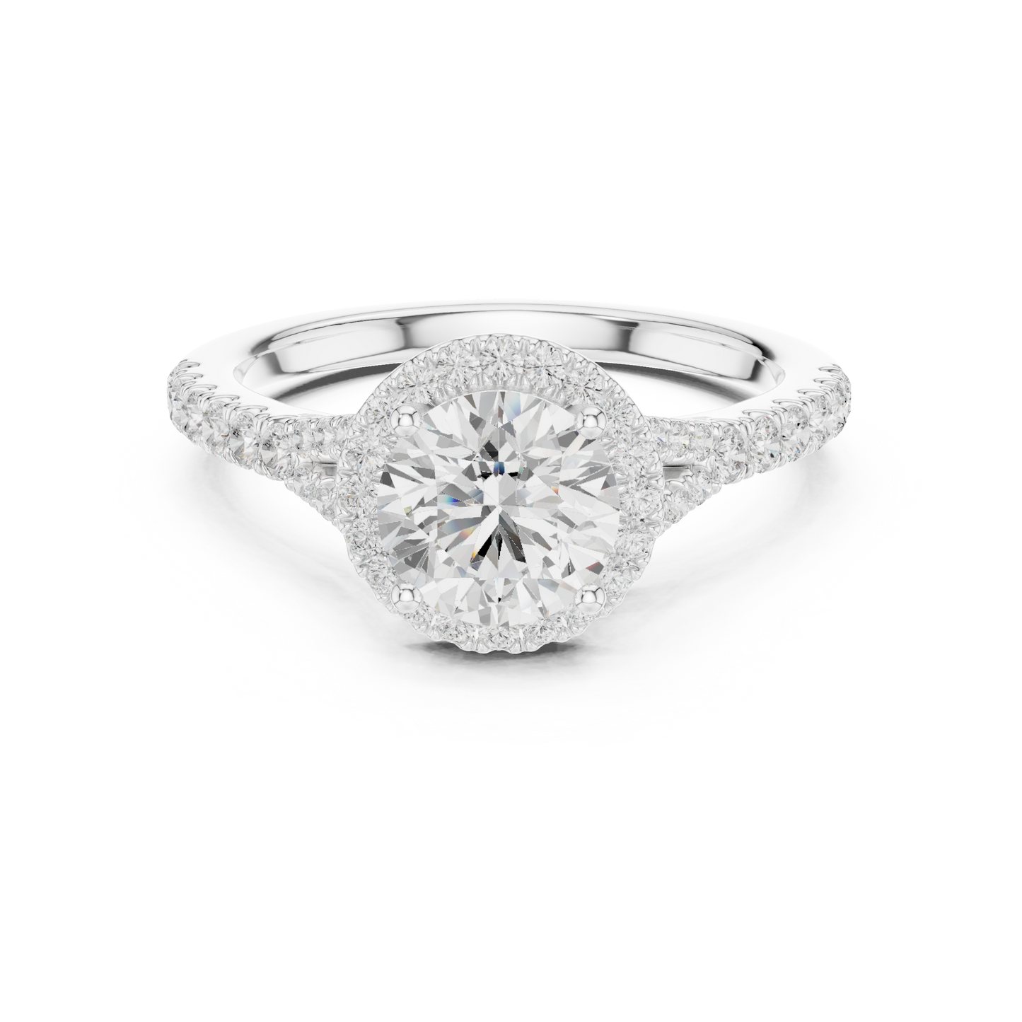 Round Cut Halo Engagement Ring 1.4 CTW