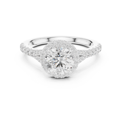 Round Cut Halo Engagement Ring 1.4 CTW