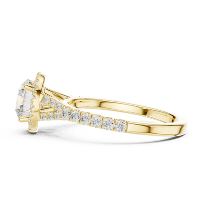 Round Cut Halo Engagement Ring 1.4 CTW