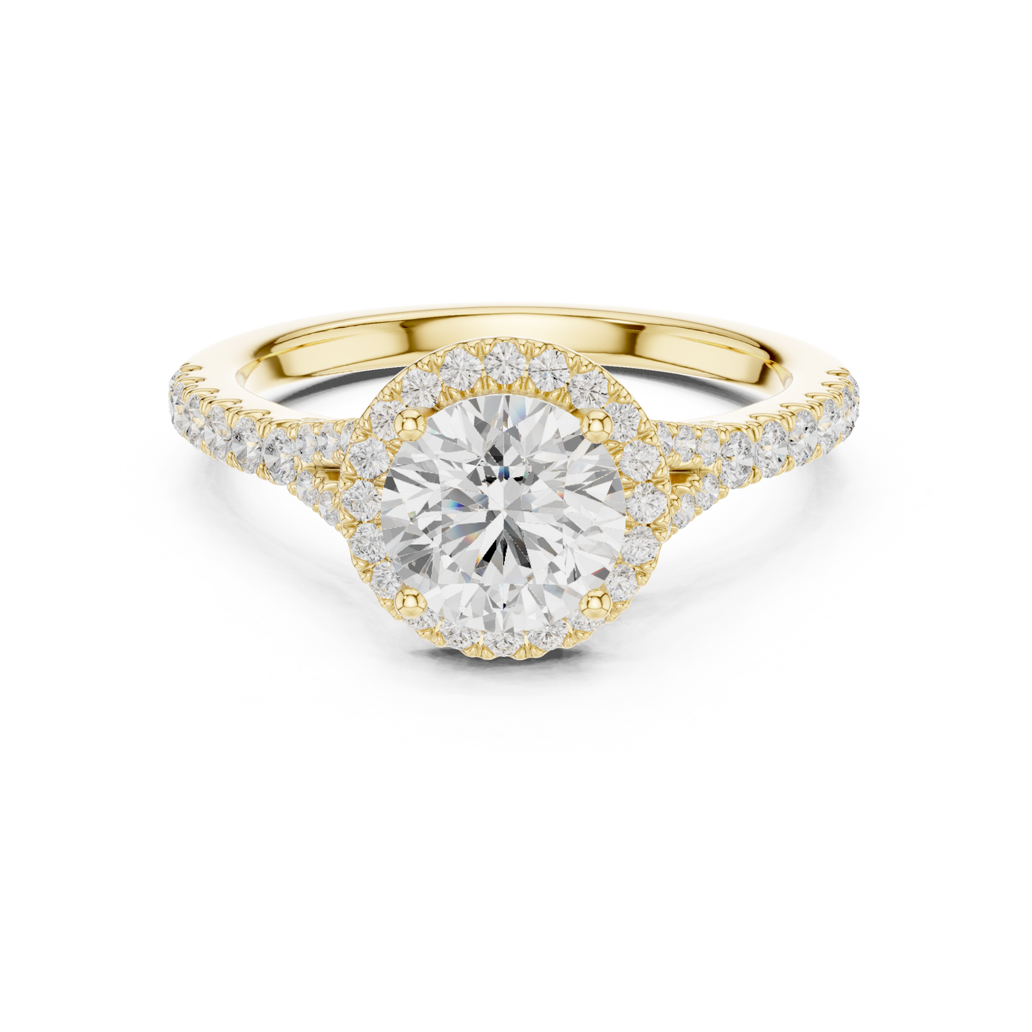 Round Cut Halo Engagement Ring 1.4 CTW