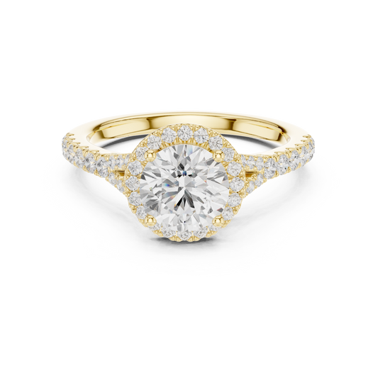 Round Cut Halo Engagement Ring 1.4 CTW