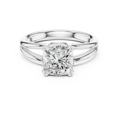 Cushion Cut Split Shank Solitaire Engagement Ring 2 CTW