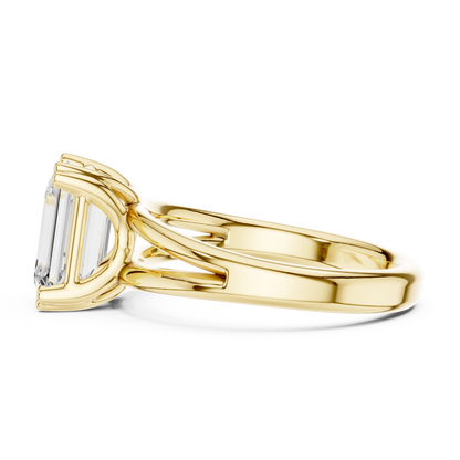 Emerald Cut Split Shank Solitaire Engagement Ring 2 CTW