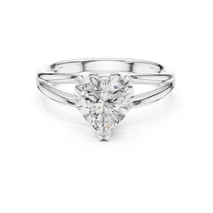 Heart Cut Split Shank Solitaire Engagement Ring 2 CTW