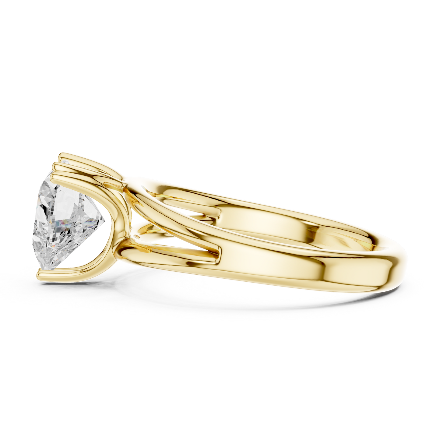 Heart Cut Split Shank Solitaire Engagement Ring 2 CTW