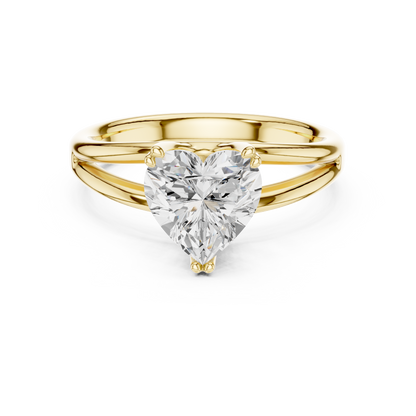 Heart Cut Split Shank Solitaire Engagement Ring 2 CTW